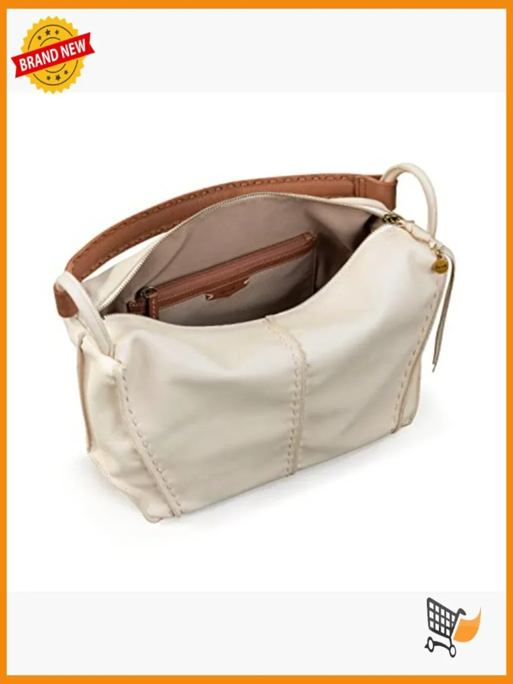 Large Hobo Purse - Premium Leather Handbag with Zipper Pocket